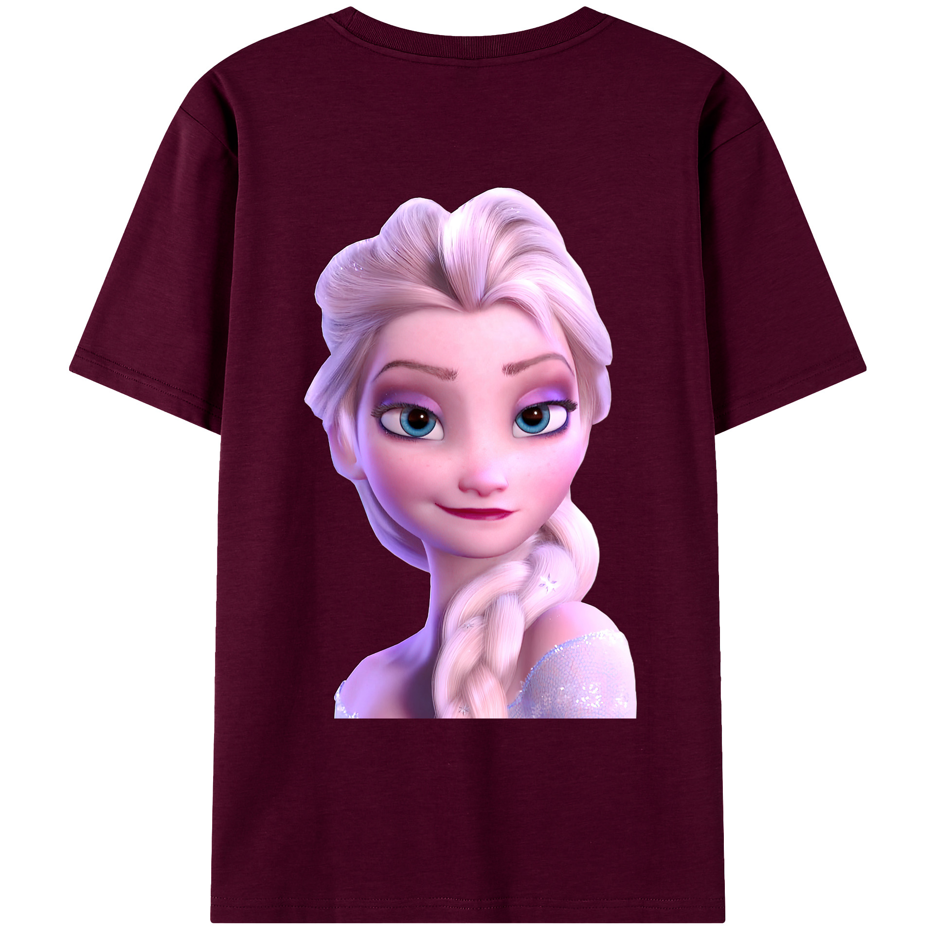 （画像用） アナと雪の女王 アンナ エルサ Frozen Anna Elsa レディース半袖Tシャツ(バックプリント)